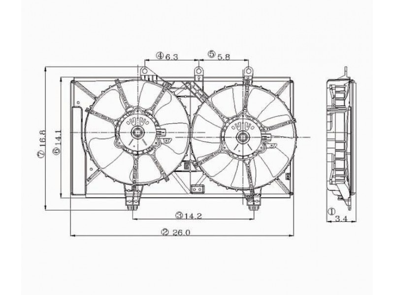 Radiator cooling fan assy