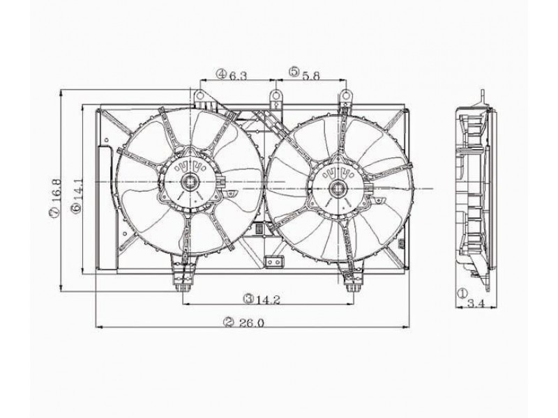 Radiator cooling fan assy