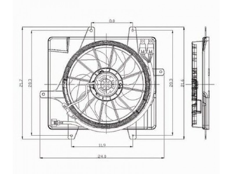 Radiator cooling fan assy
