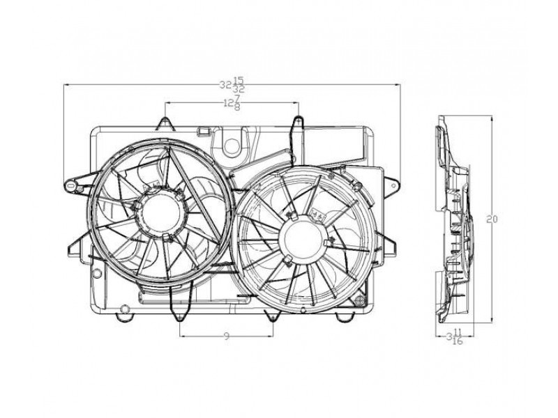 Radiator cooling fan assy