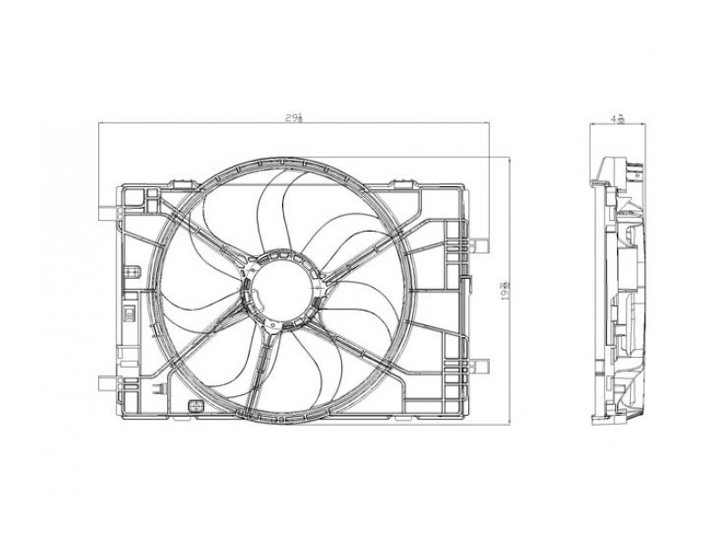 Radiator cooling fan assy