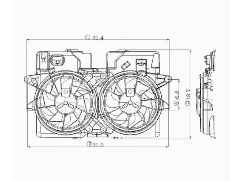 Radiator cooling fan assy