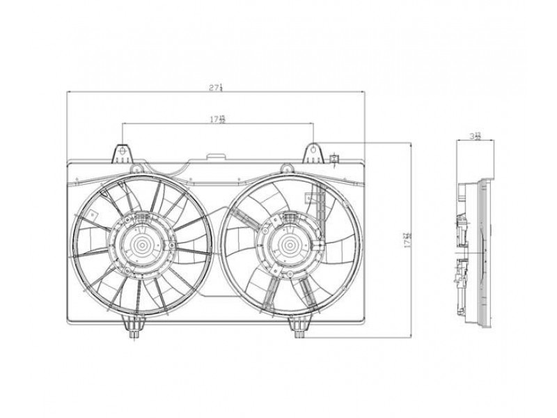 Radiator fan/motor assembly