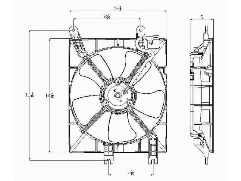 Radiator fan/motor assembly