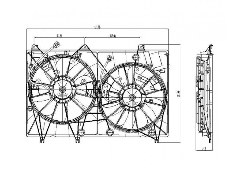 Radiator cooling fan assy