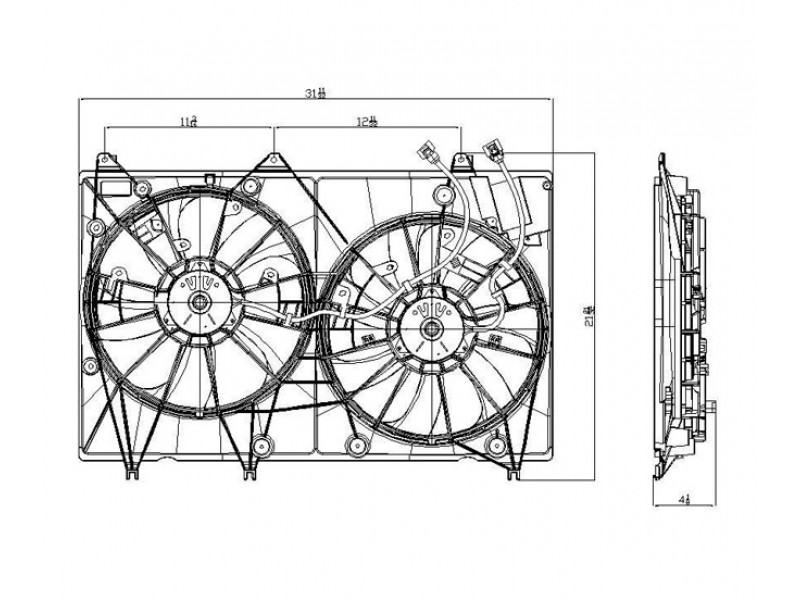 Radiator cooling fan assy