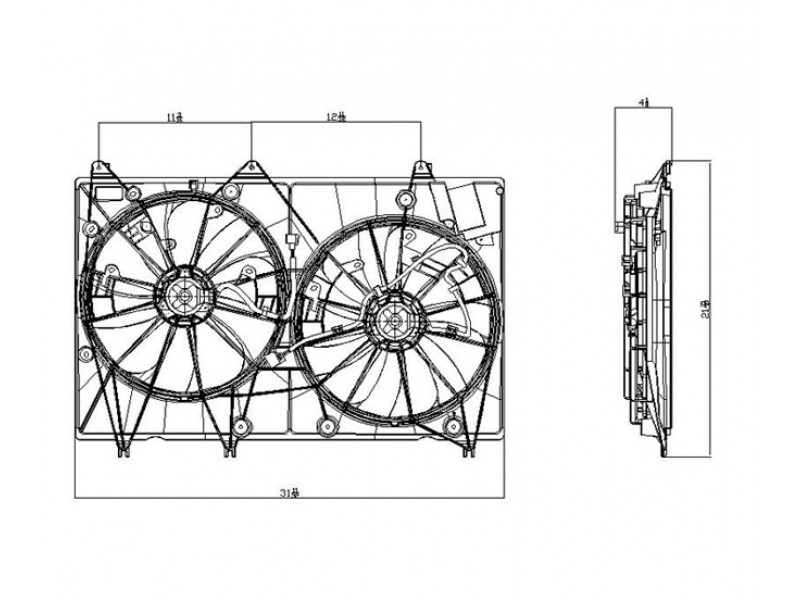 Radiator cooling fan assy