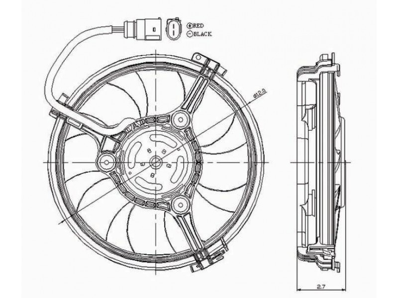 Radiator cooling fan assy