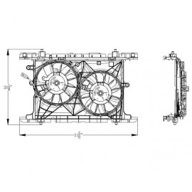 Radiator cooling fan assy